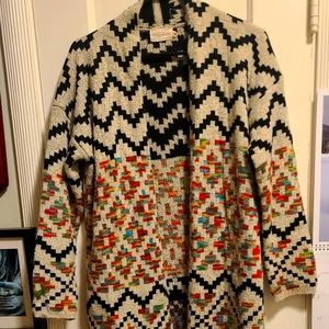 Geometric print sweater rainbow